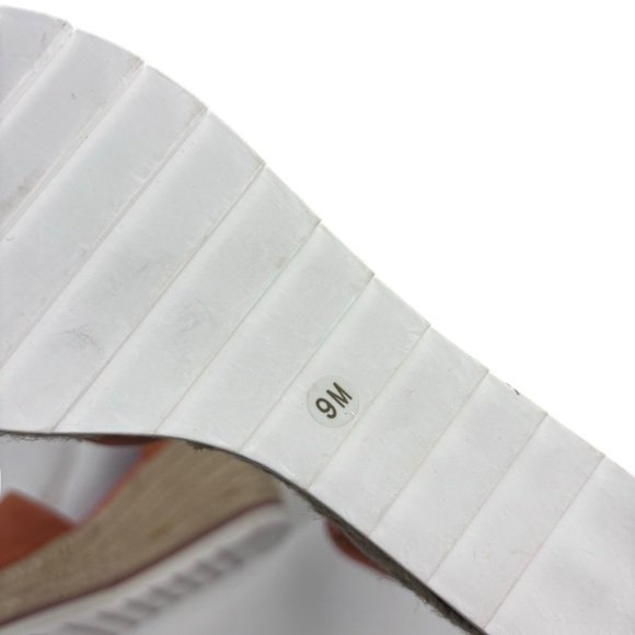 MARC FISHER ZARNA ORANGE SUEDE PLATFORM ANKLE STRAP ESPADRILLE WEDGE HEELS - Picture 10 of 13